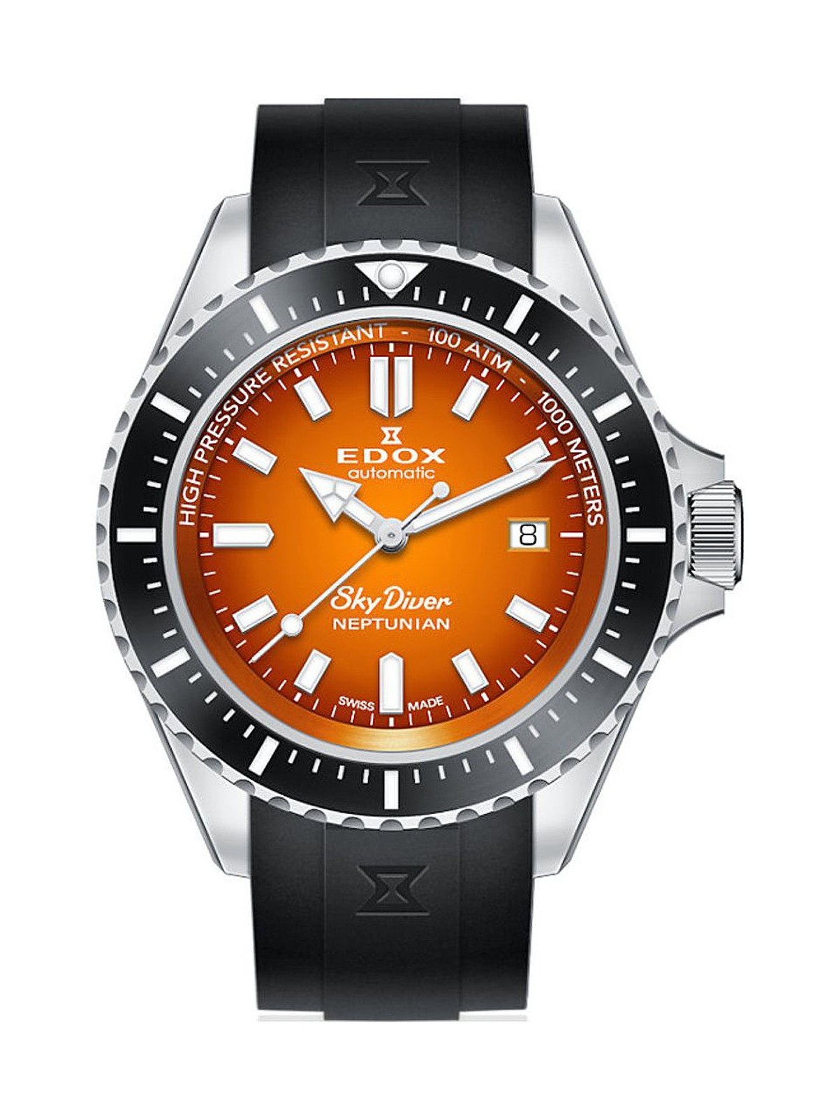 orologio uomo Edox 80120-3NCA-ODN Skydiver Neptunian automatic 44mm 100ATM