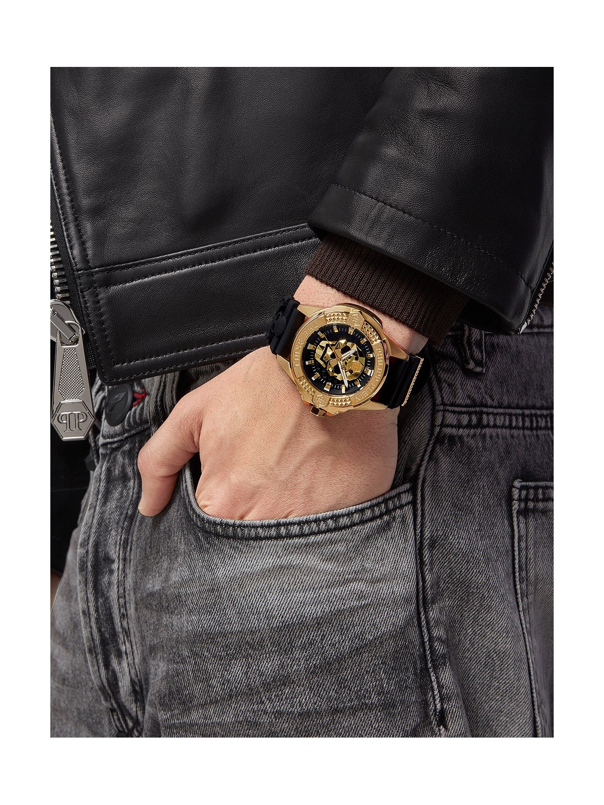 orologio uomo Philipp Plein PWAAA0221 The $kull Mens Watch 44mm 5ATM