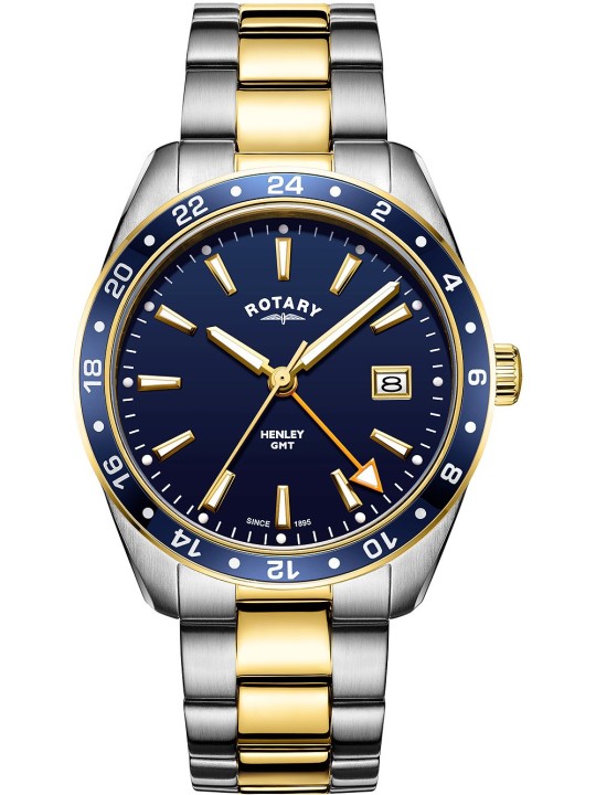 orologio uomo Rotary GB05296/05 Henley GMT men`s 40mm 10ATM