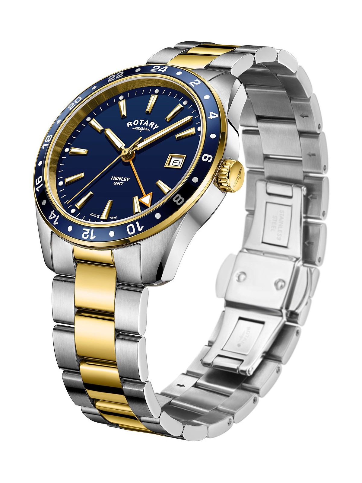 orologio uomo Rotary GB05296/05 Henley GMT men`s 40mm 10ATM