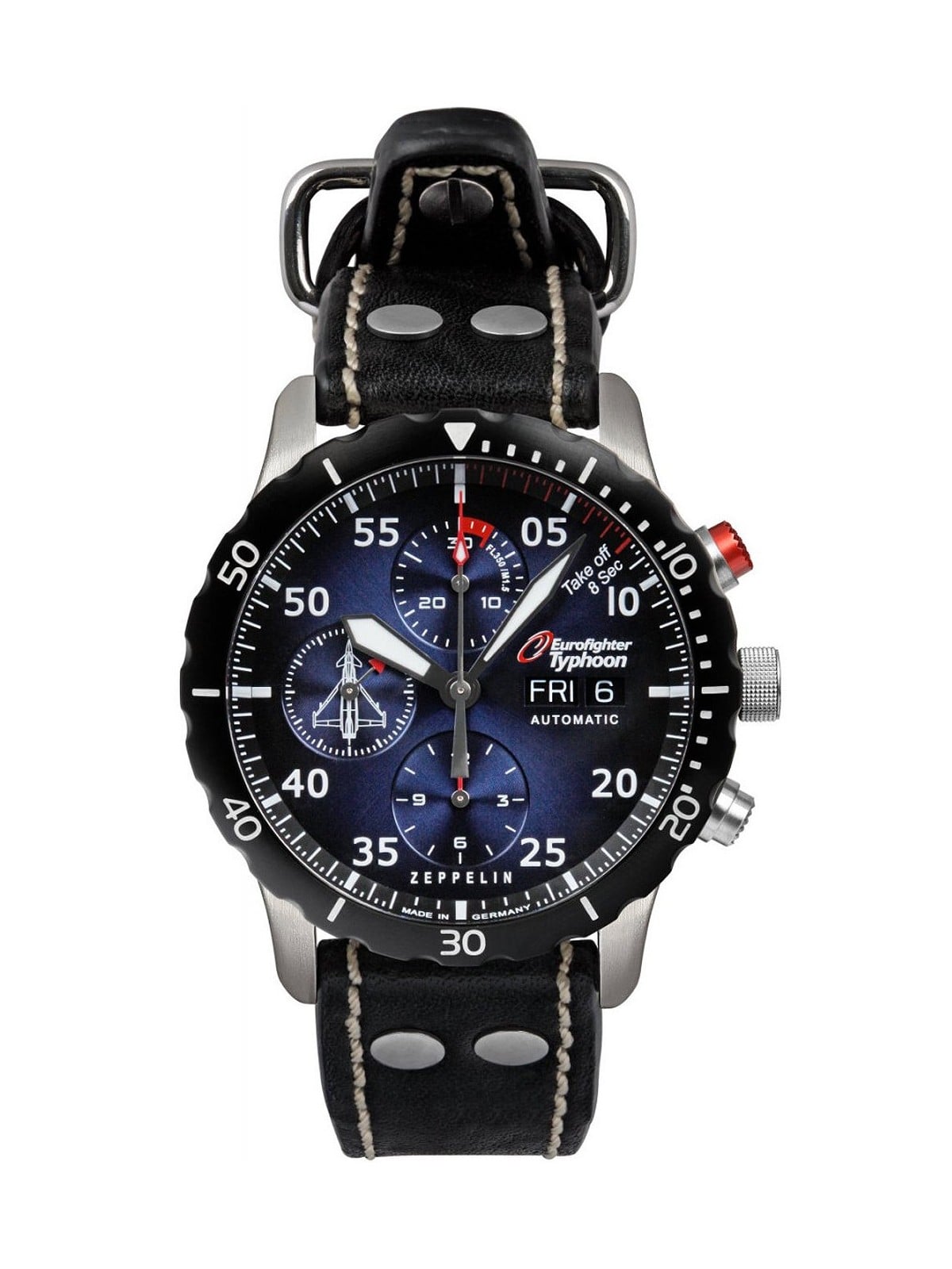 orologio uomo Zeppelin 7218-3 Eurofighter Typhoon Automatic Limited Mens Watch 43mm 20ATM
