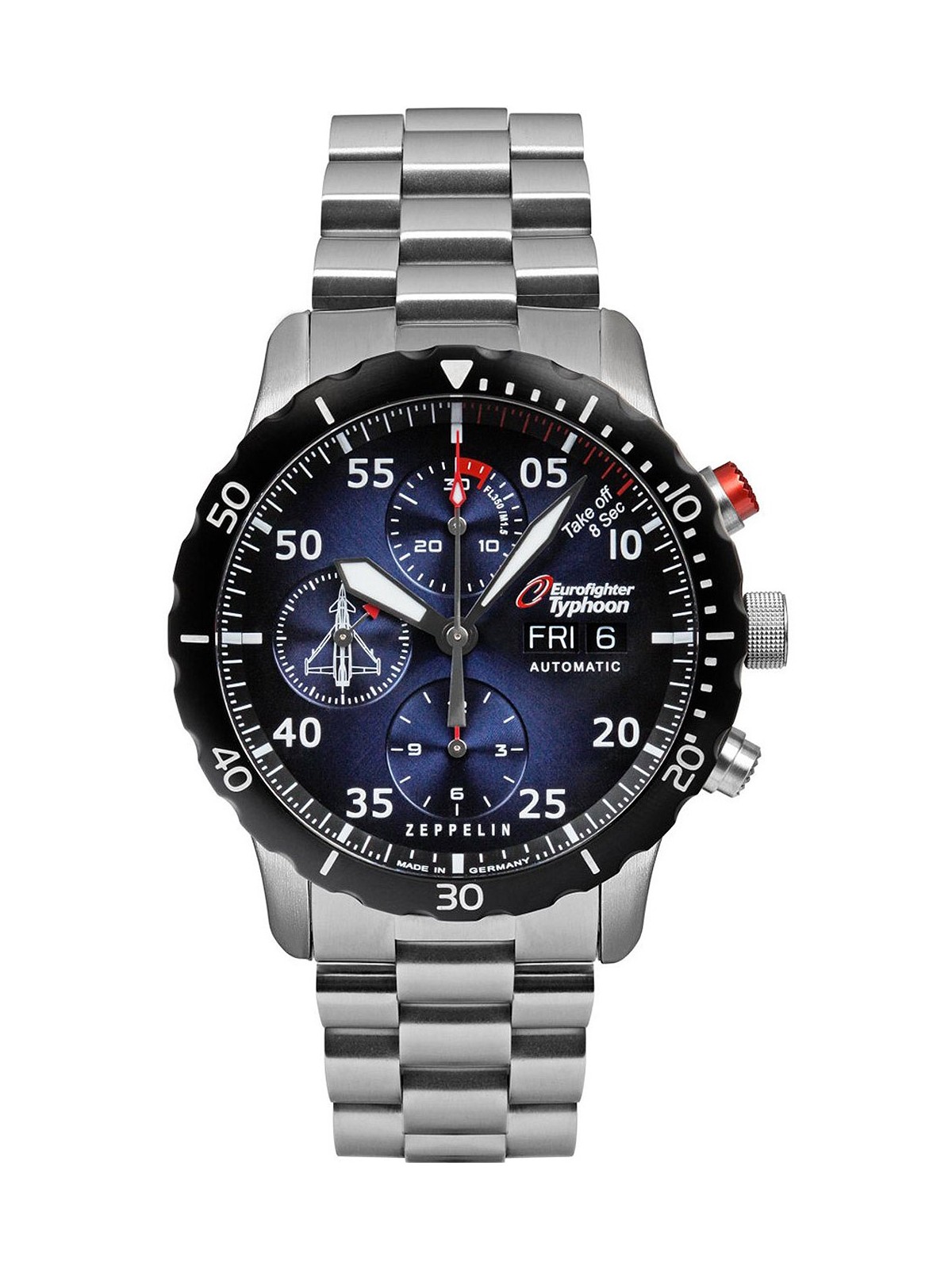 orologio uomo Zeppelin 7218M-3 Eurofighter Typhoon Automatic Limited Mens Watch 43mm 20ATM