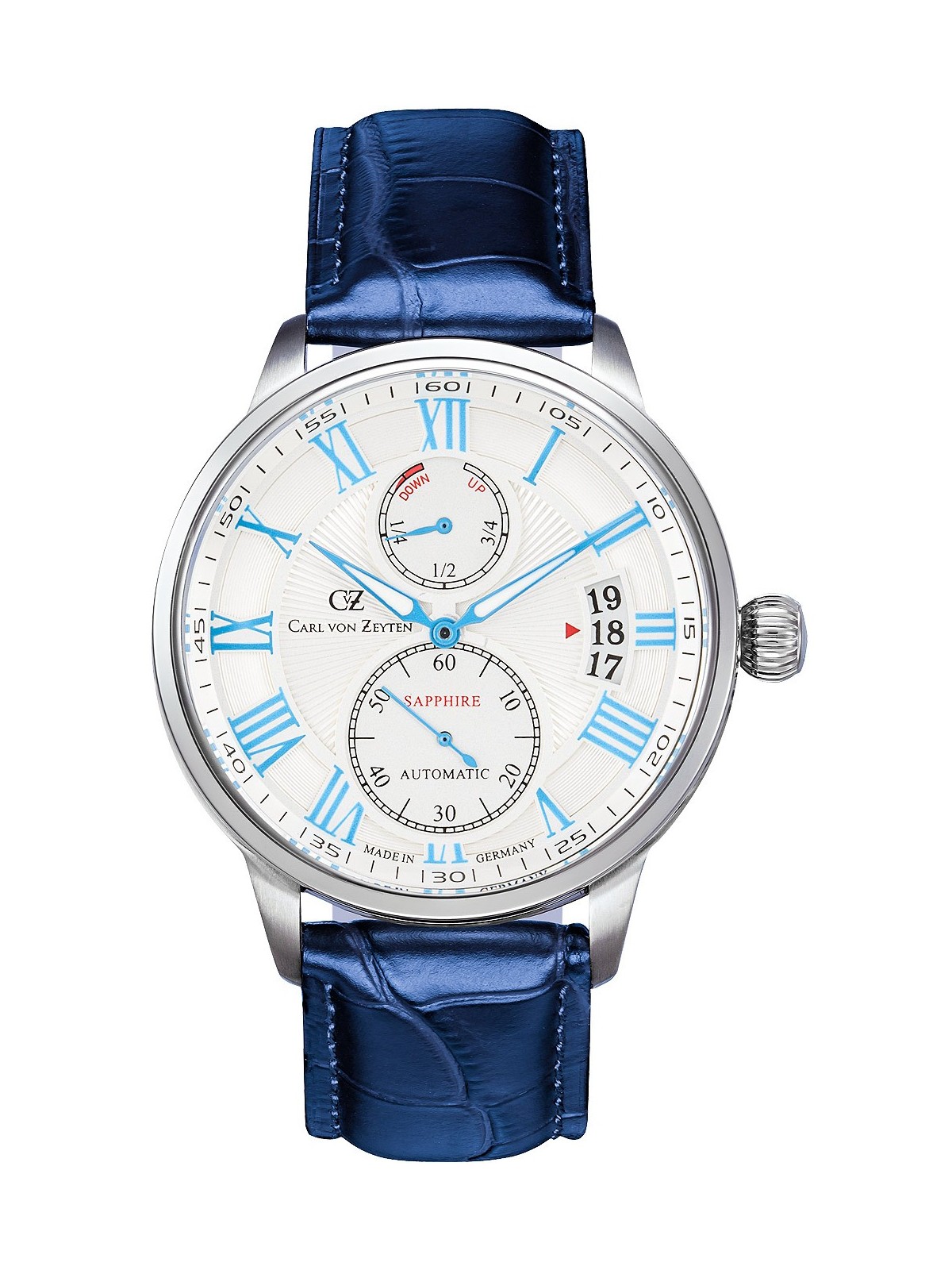 orologio uomo Carl von Zeyten CVZ0082WHS Münstertal Automatic Mens Watch 46mm 10ATM