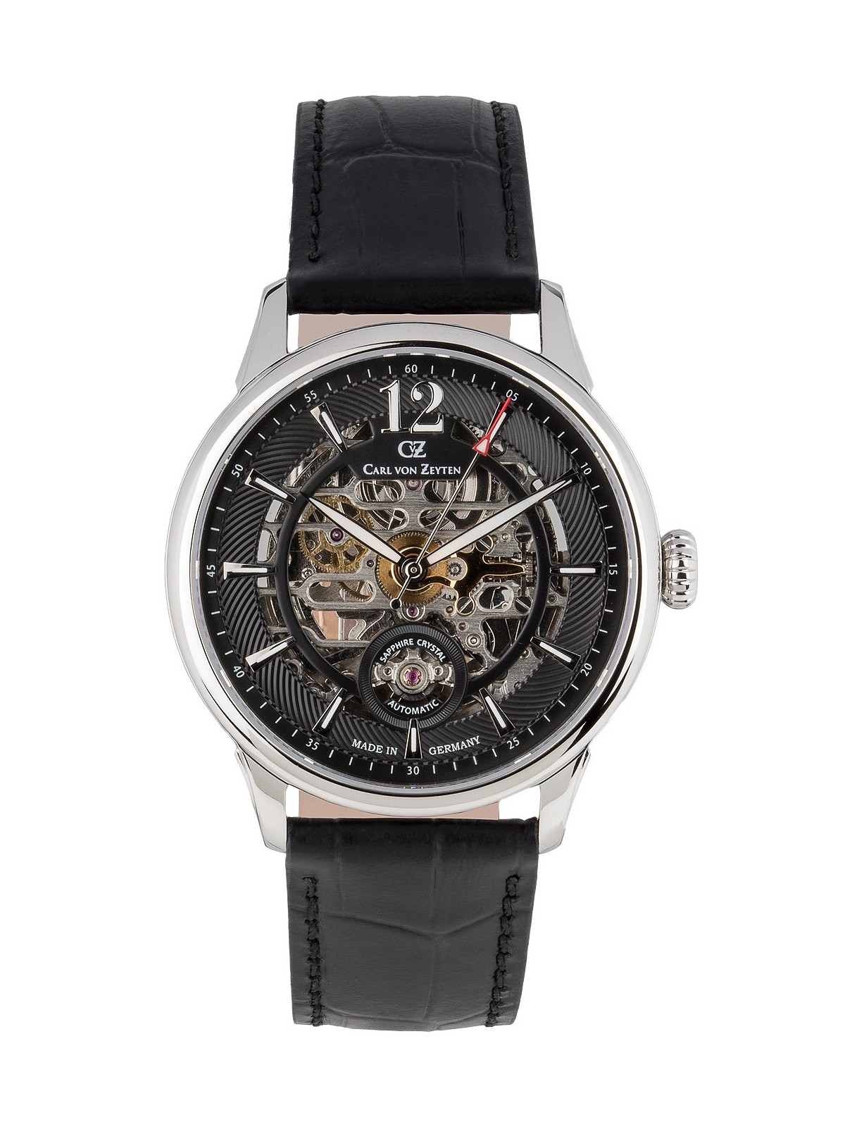 orologio uomo Carl von Zeyten CVZ0080BKS Schramberg Automatic Mens Watch 43mm 5ATM