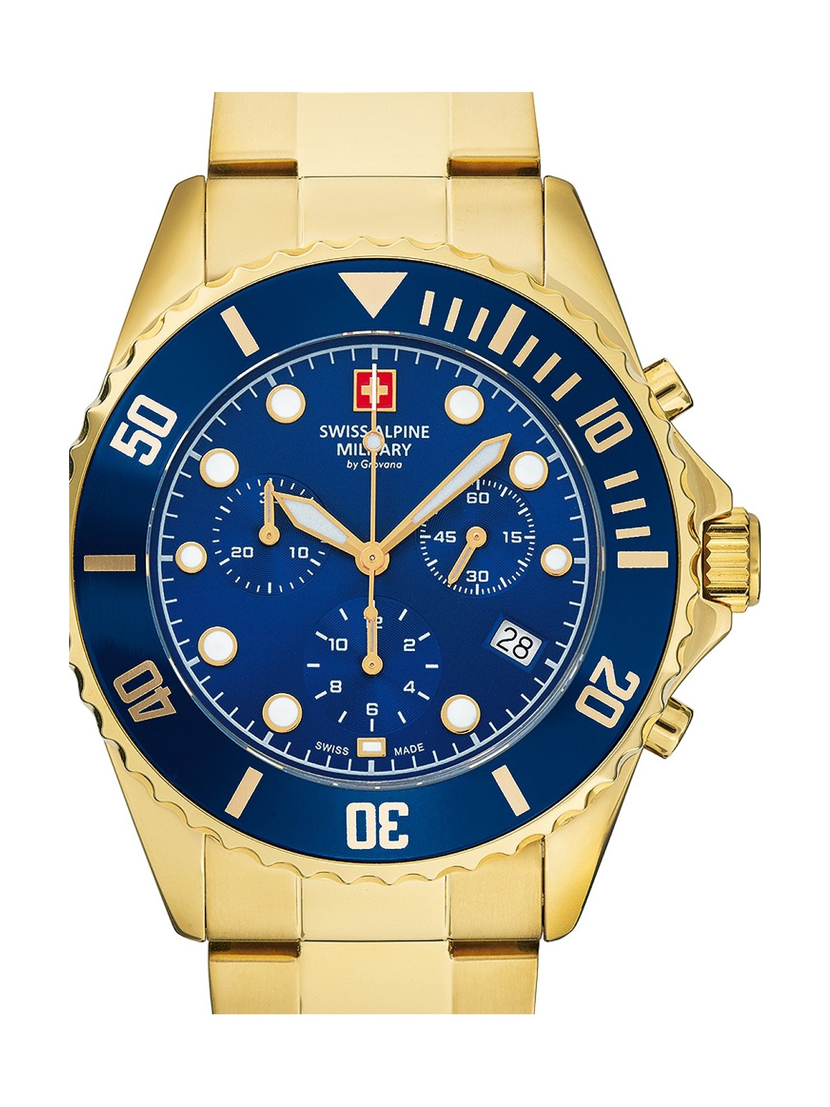orologio uomo Swiss Alpine Military 7053.9115 Chronograph Mens Watch 42mm 10ATM