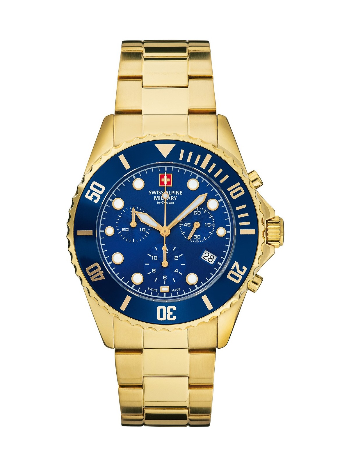 orologio uomo Swiss Alpine Military 7053.9115 Chronograph Mens Watch 42mm 10ATM