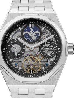 orologio uomo Ingersoll I12901 The Broadway Dual Time Automatic Mens Watch 43mm 5ATM