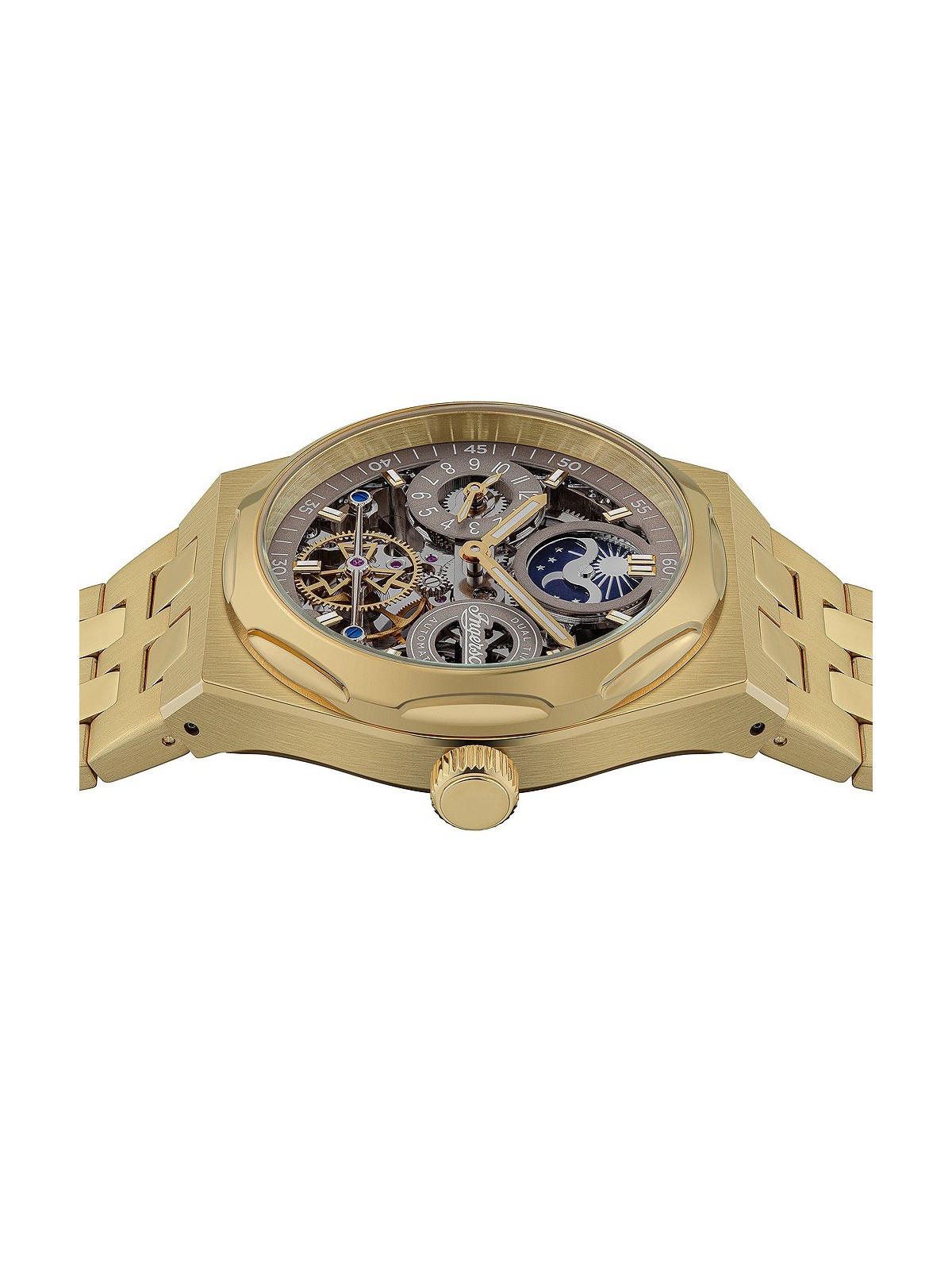 orologio uomo Ingersoll I12902 The Broadway Dual Time Automatic Mens Watch 43mm 5ATM
