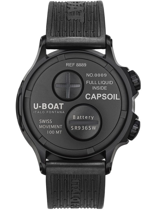 orologio uomo U-Boat 8889 Capsoil Doppiotempo DLC GMT 45mm 10ATM