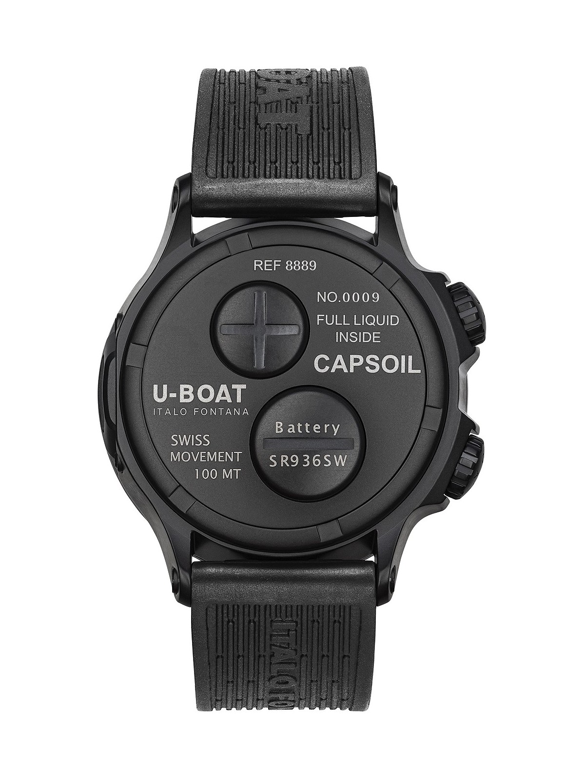 orologio uomo U-Boat 8889 Capsoil Doppiotempo DLC GMT 45mm 10ATM
