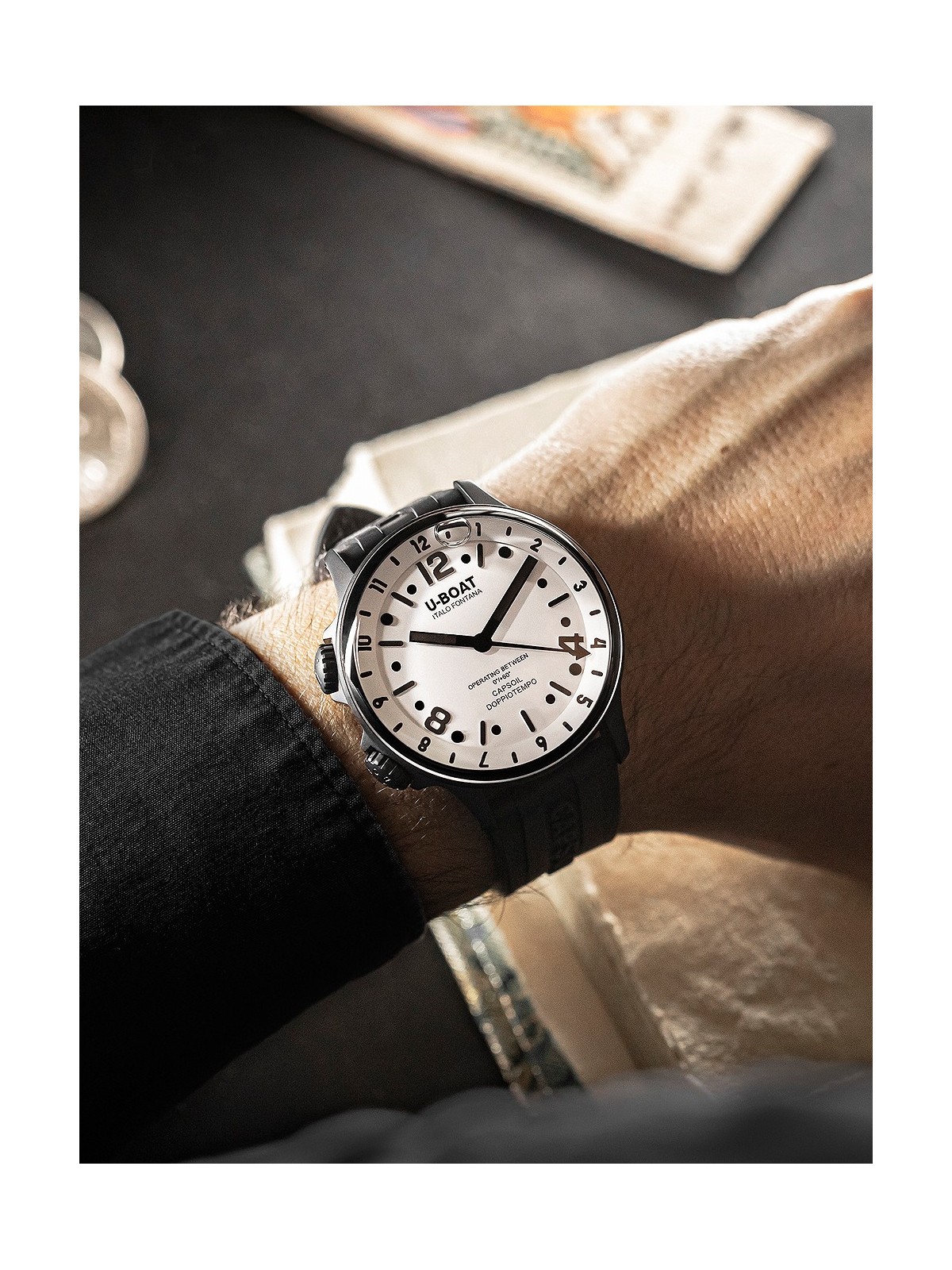 orologio uomo U-Boat 8889 Capsoil Doppiotempo DLC GMT 45mm 10ATM