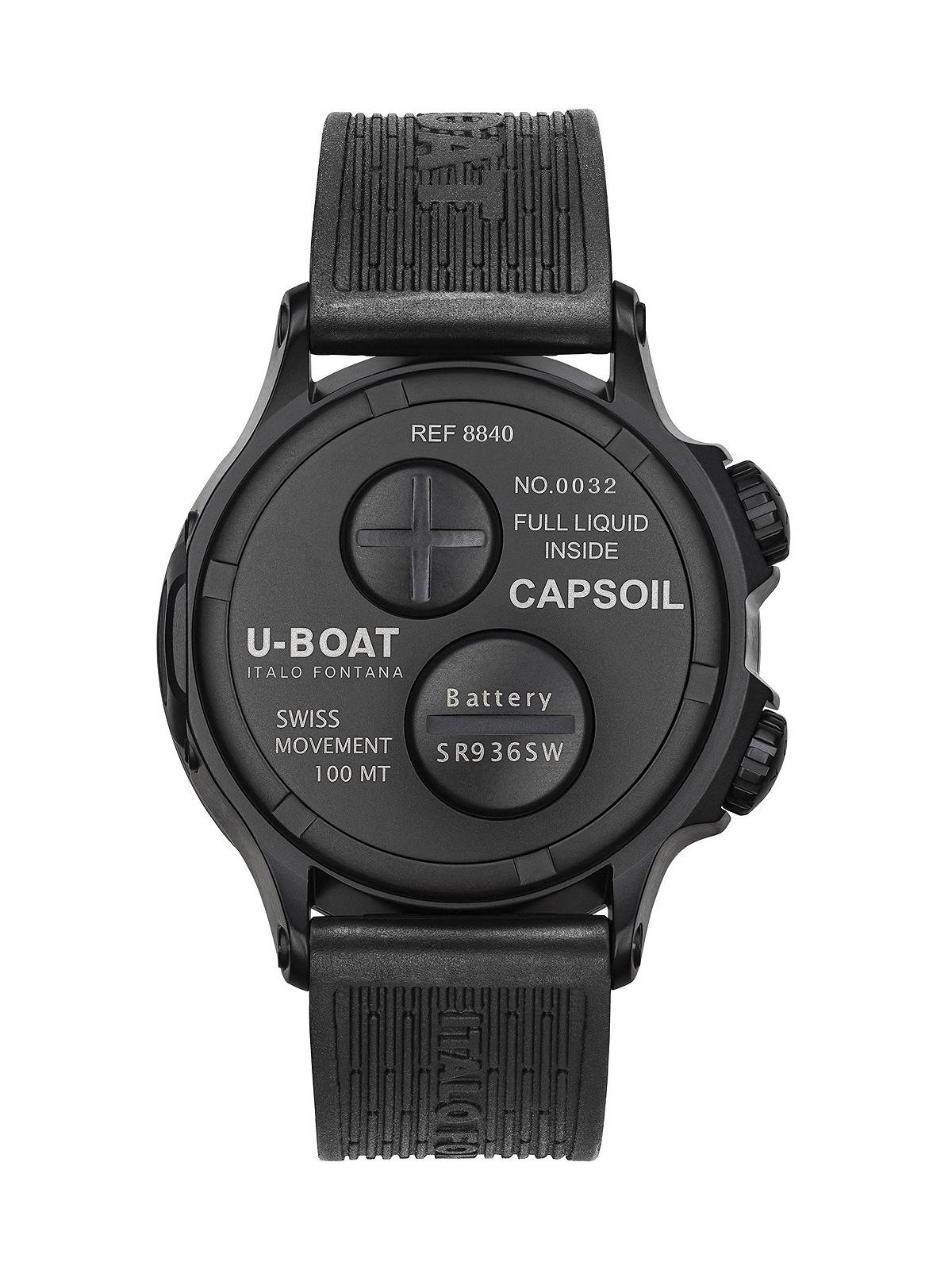 orologio uomo U-Boat 8840/B Capsoil Doppiotempo DLC GMT 45mm 10ATM