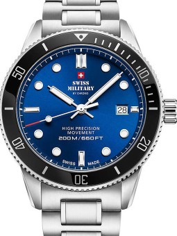 orologio uomo Swiss Military SM34088.02 Diver Quartz Mens Watch 42mm 20ATM