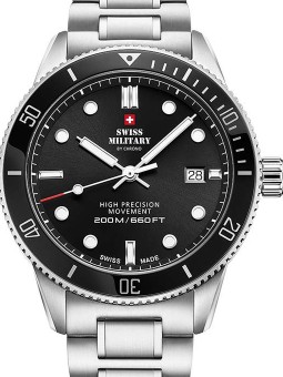 orologio uomo Swiss Military SM34088.01 Diver Quartz Mens Watch 42mm 20ATM