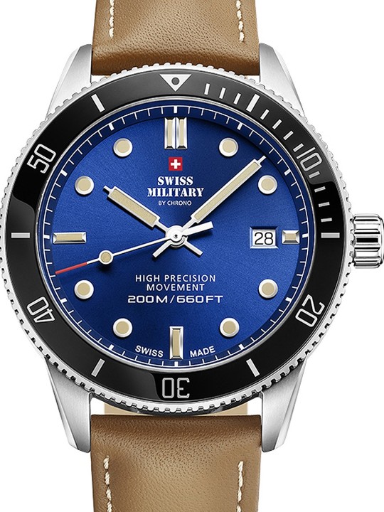 orologio uomo Swiss Military SM34088.05 Diver Quartz Mens Watch 42mm 20ATM