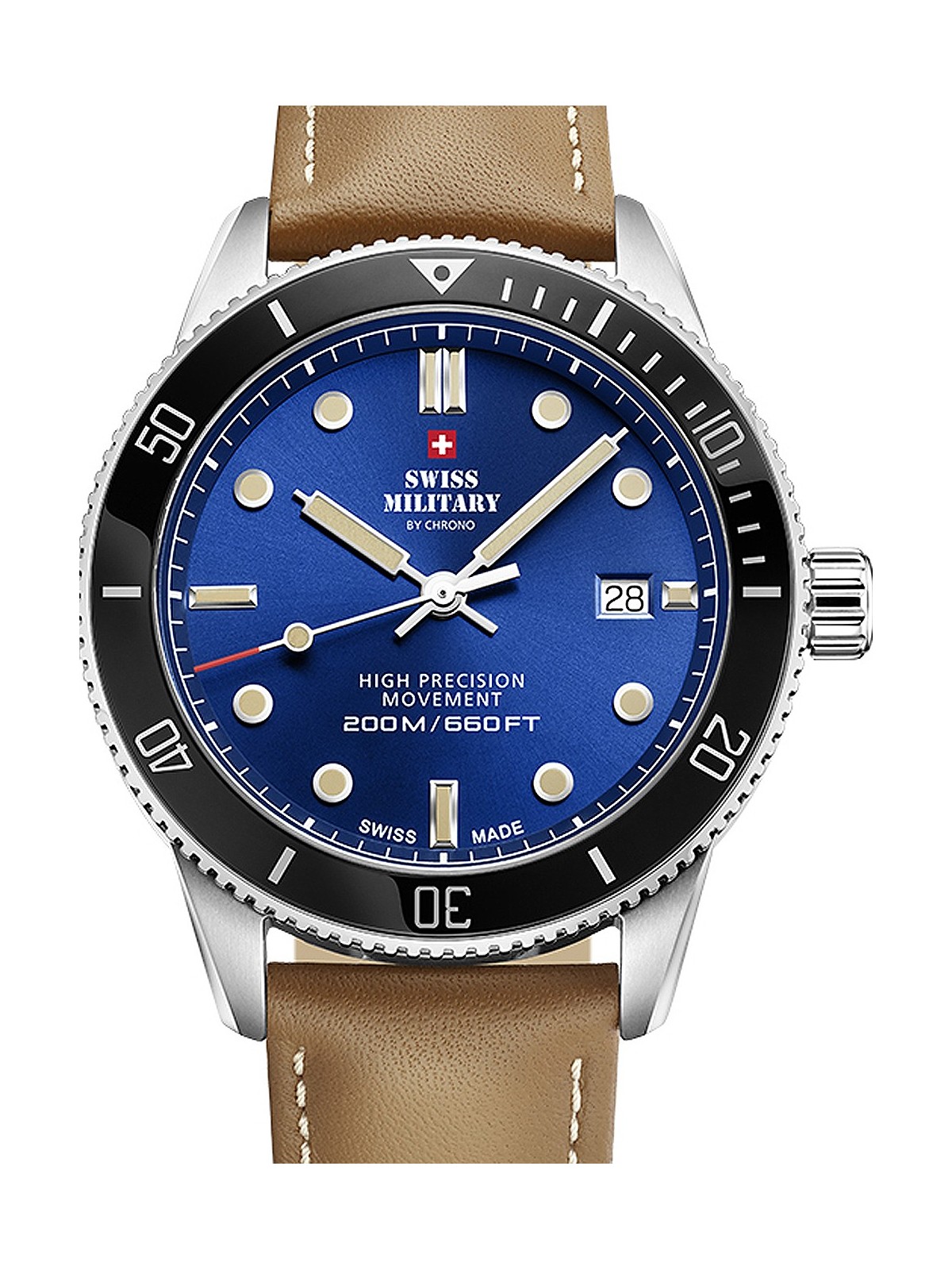 orologio uomo Swiss Military SM34088.05 Diver Quartz Mens Watch 42mm 20ATM