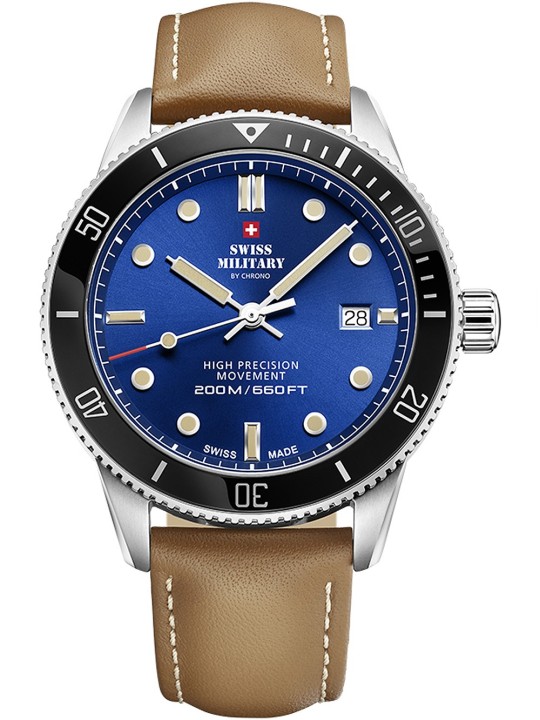orologio uomo Swiss Military SM34088.05 Diver Quartz Mens Watch 42mm 20ATM