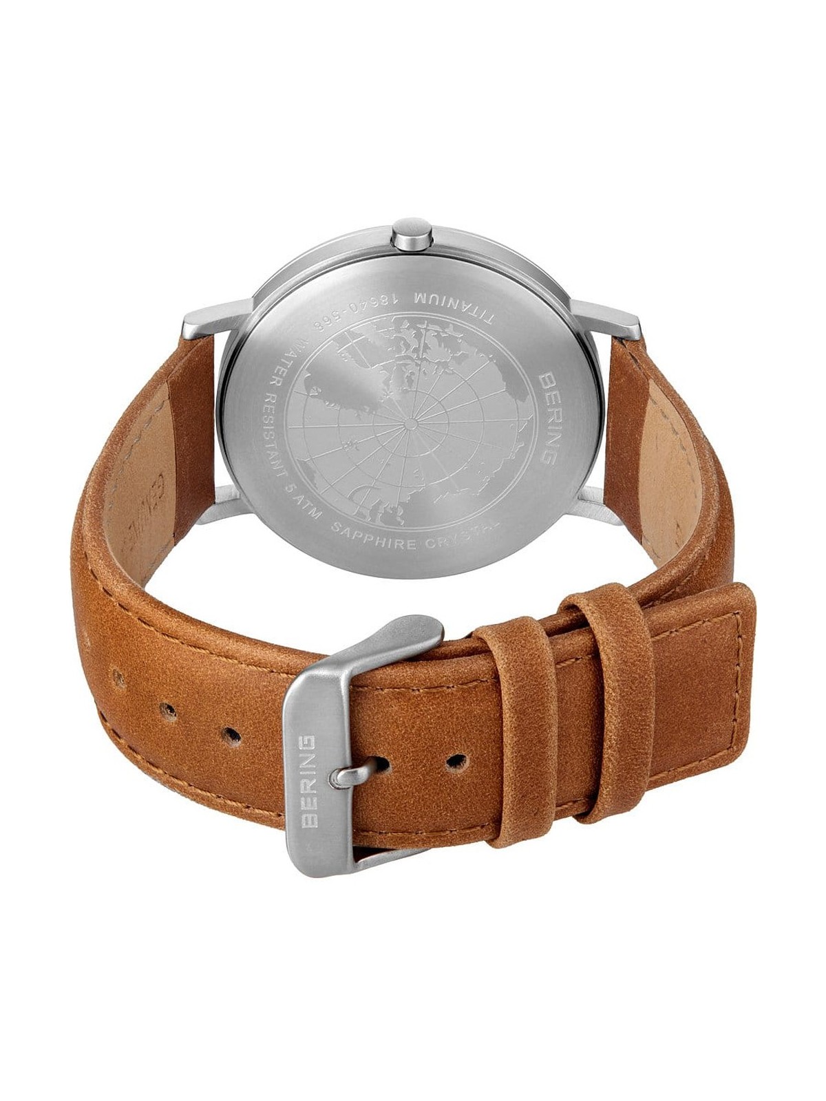 orologio uomo Bering 18640-568 men`s Titanium Mens Watch 40mm 5ATM