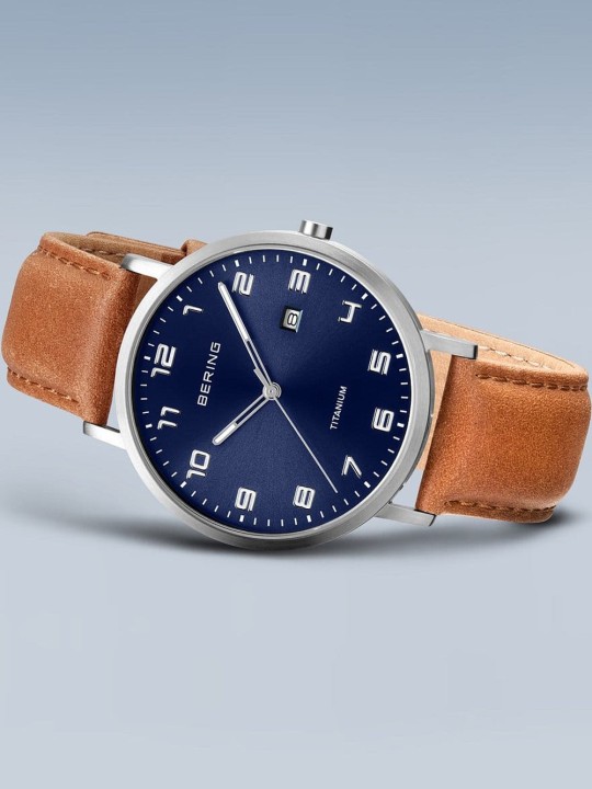 orologio uomo Bering 18640-567 men`s Titanium Mens Watch 40mm 5ATM