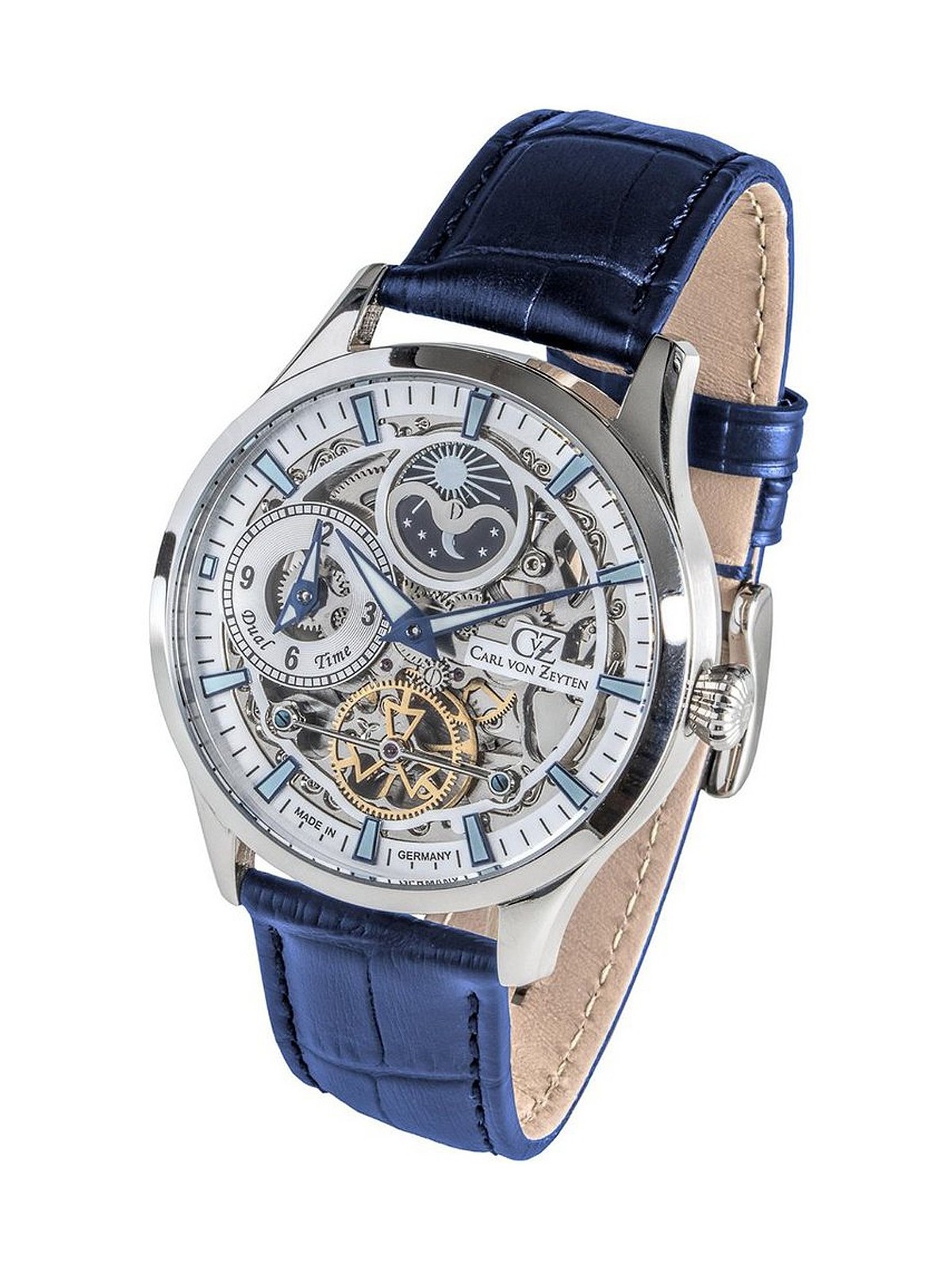 orologio uomo Carl von Zeyten CVZ0063SLS Freiburg Automatic Dual Time 44mm 10ATM