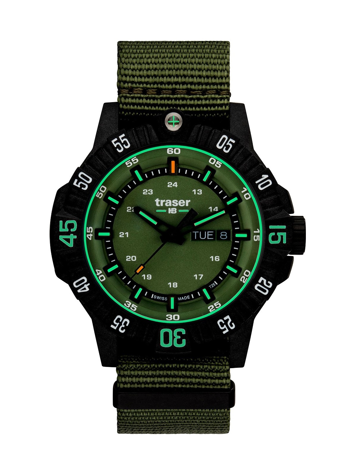 orologio uomo Traser H3 110726 P99 Q Tactical Green 46mm 20ATM