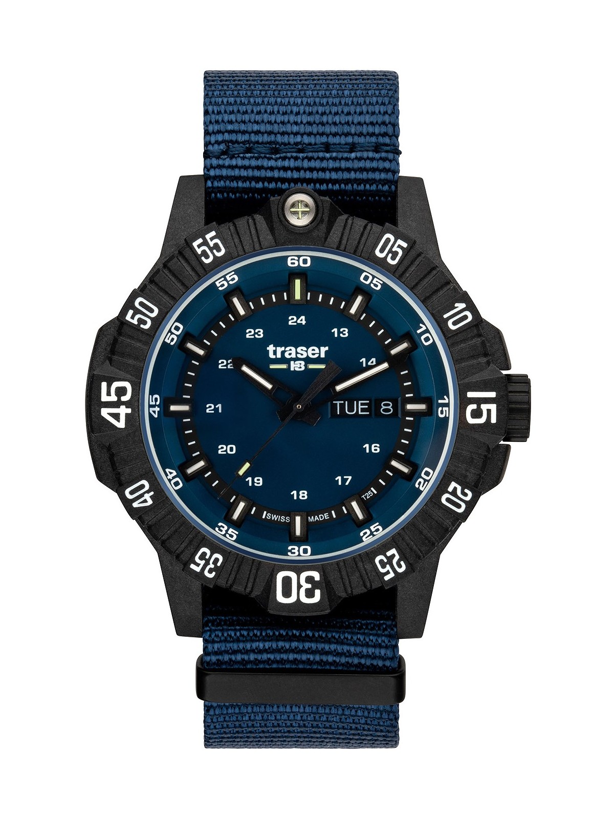 orologio uomo Traser H3 110724 P99 Q Tactical Blue 46mm 20ATM