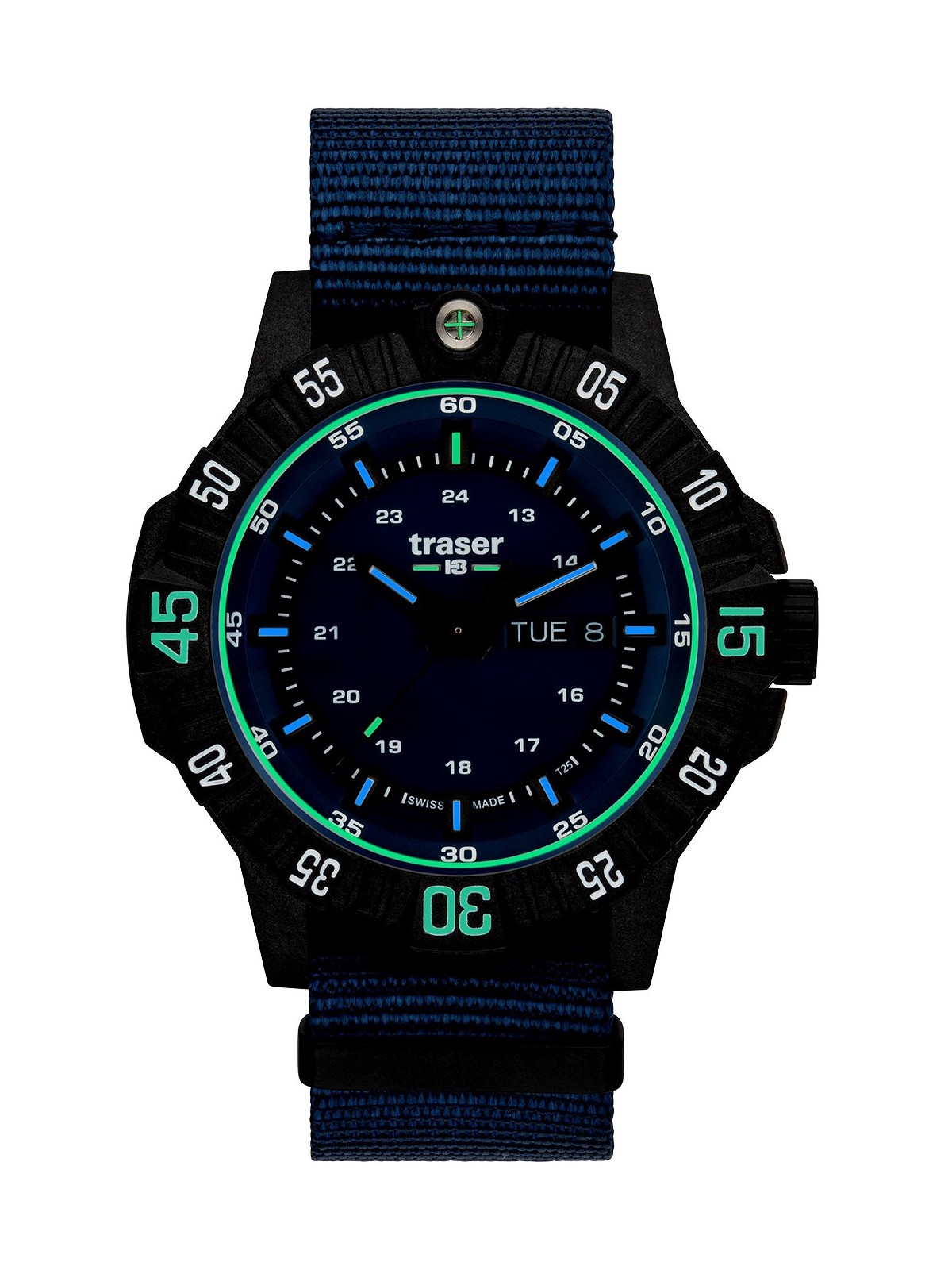 orologio uomo Traser H3 110724 P99 Q Tactical Blue 46mm 20ATM