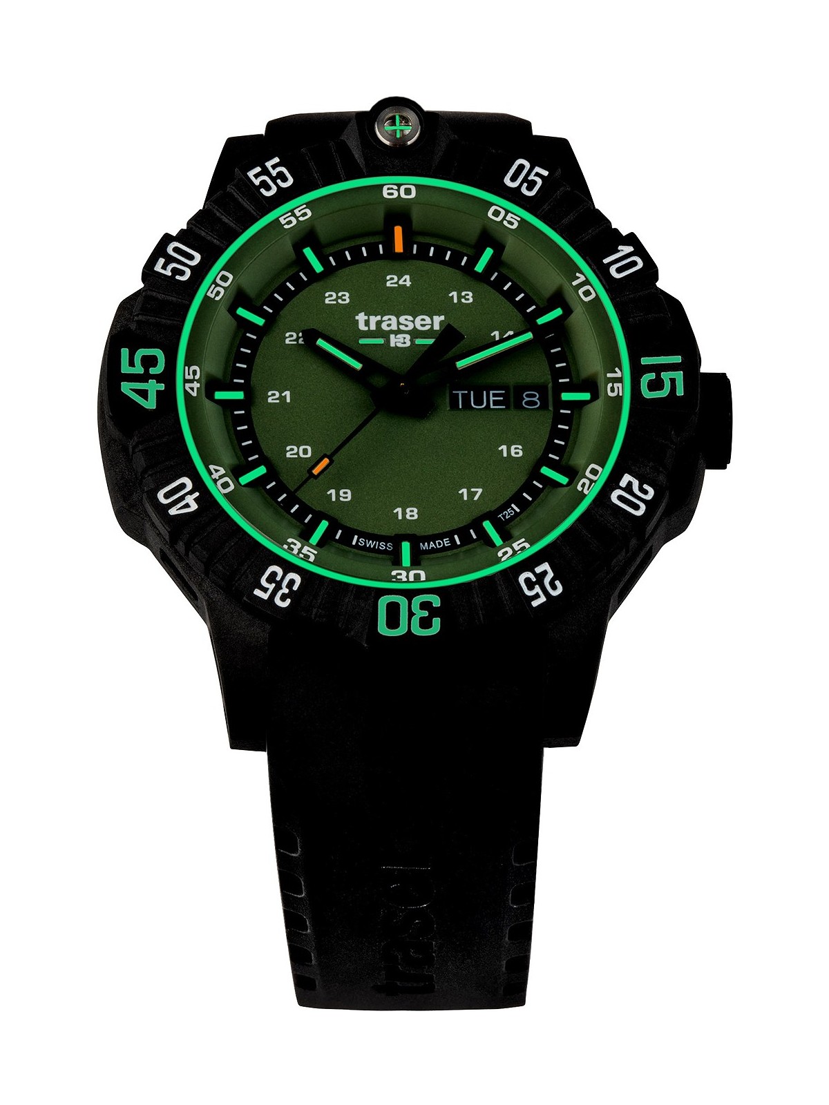 orologio uomo Traser H3 110727 P99 Q Tactical Green 46mm 20ATM