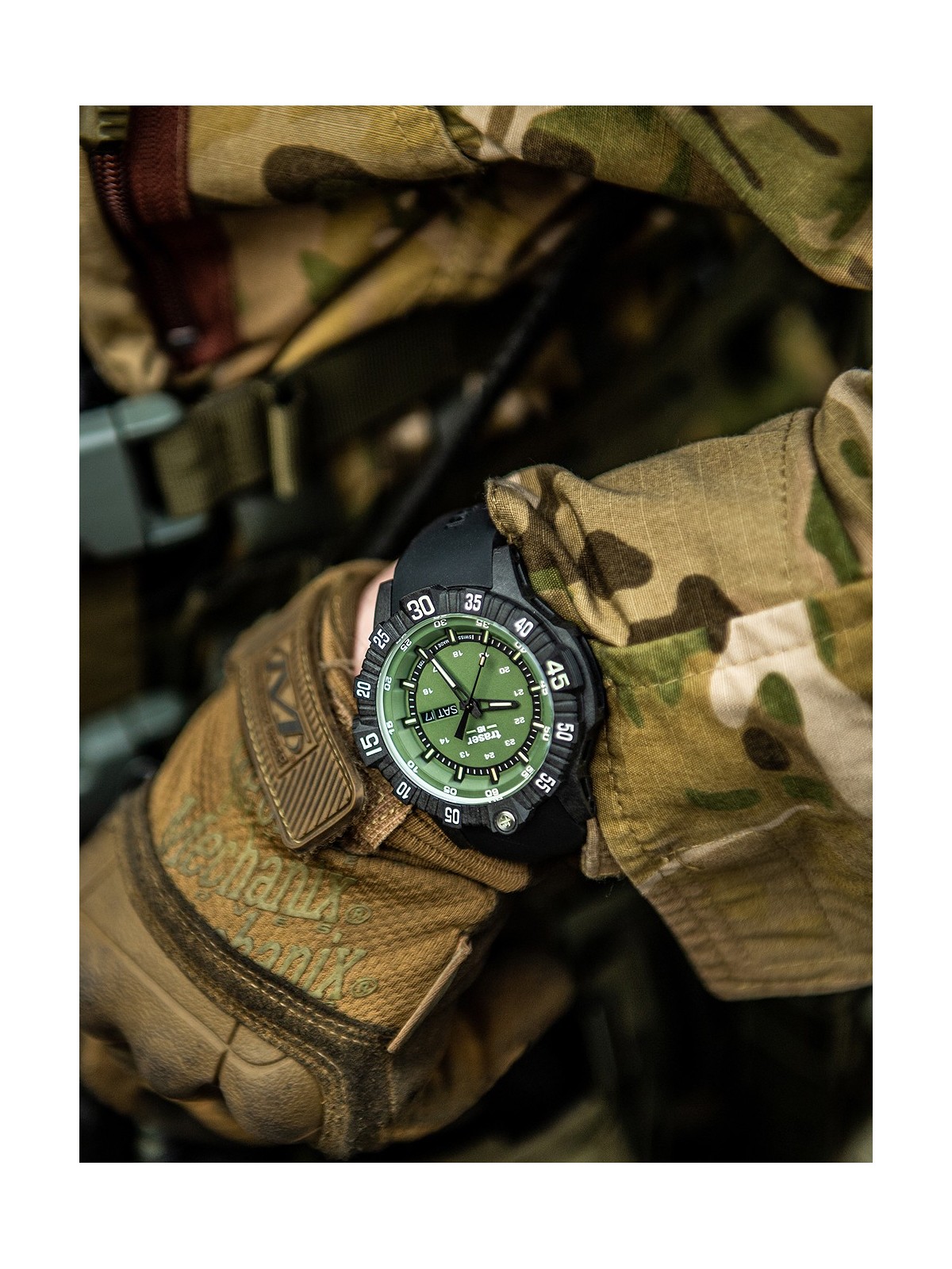 orologio uomo Traser H3 110727 P99 Q Tactical Green 46mm 20ATM