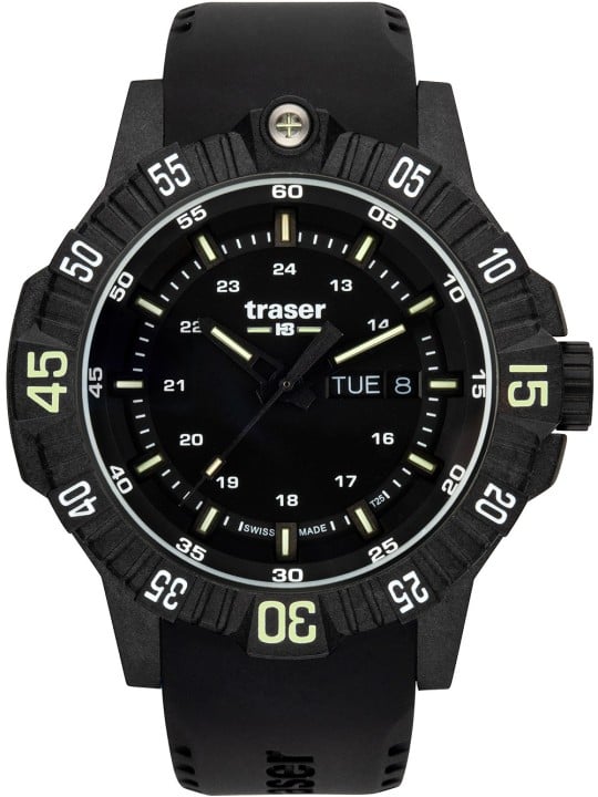 orologio uomo Traser H3 110723 P99 Q Tactical Black 46mm 20ATM