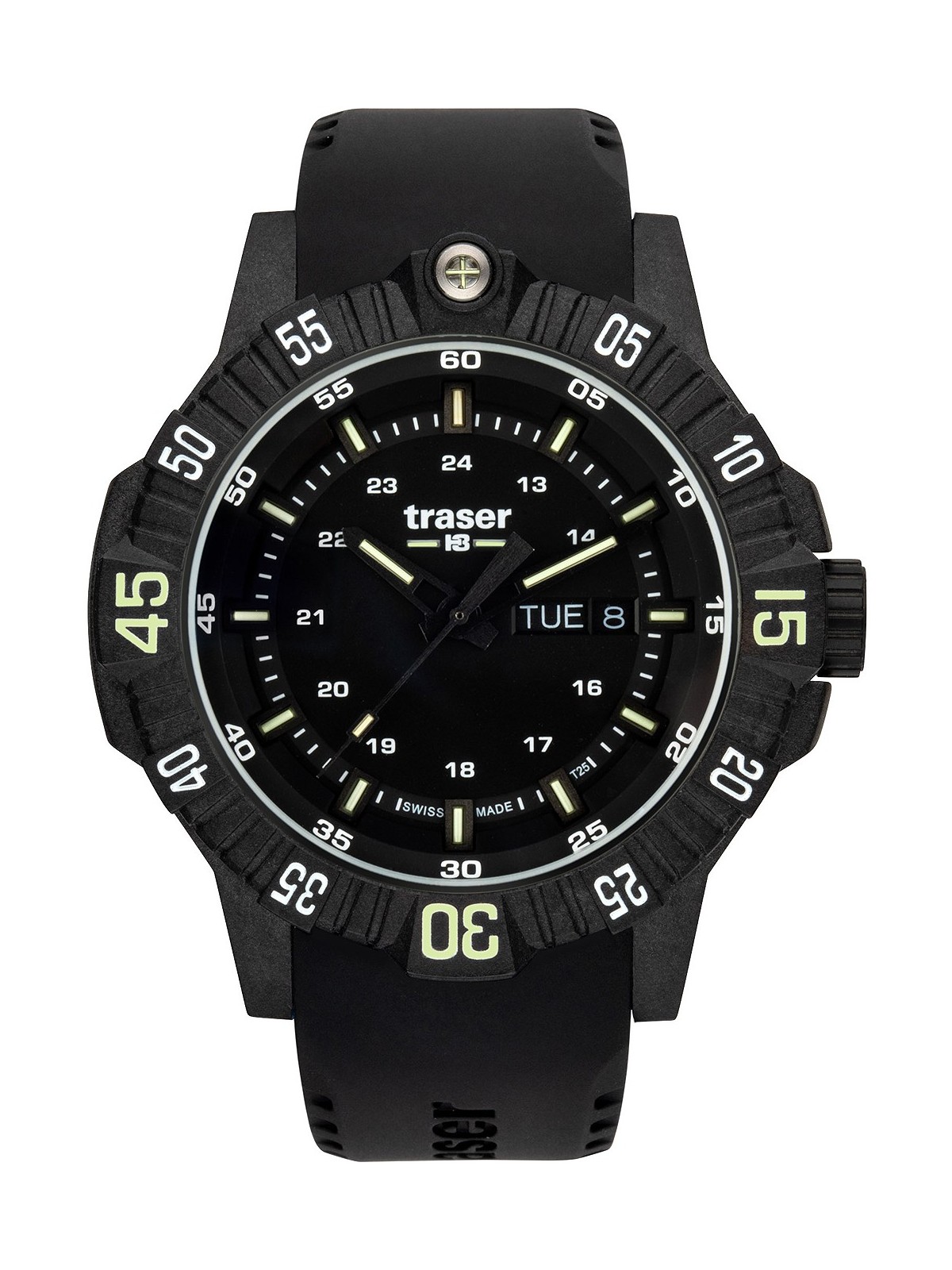 orologio uomo Traser H3 110723 P99 Q Tactical Black 46mm 20ATM