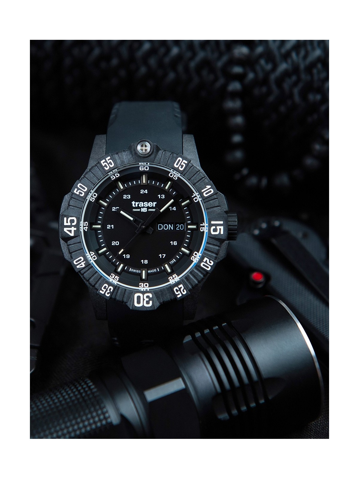 orologio uomo Traser H3 110723 P99 Q Tactical Black 46mm 20ATM