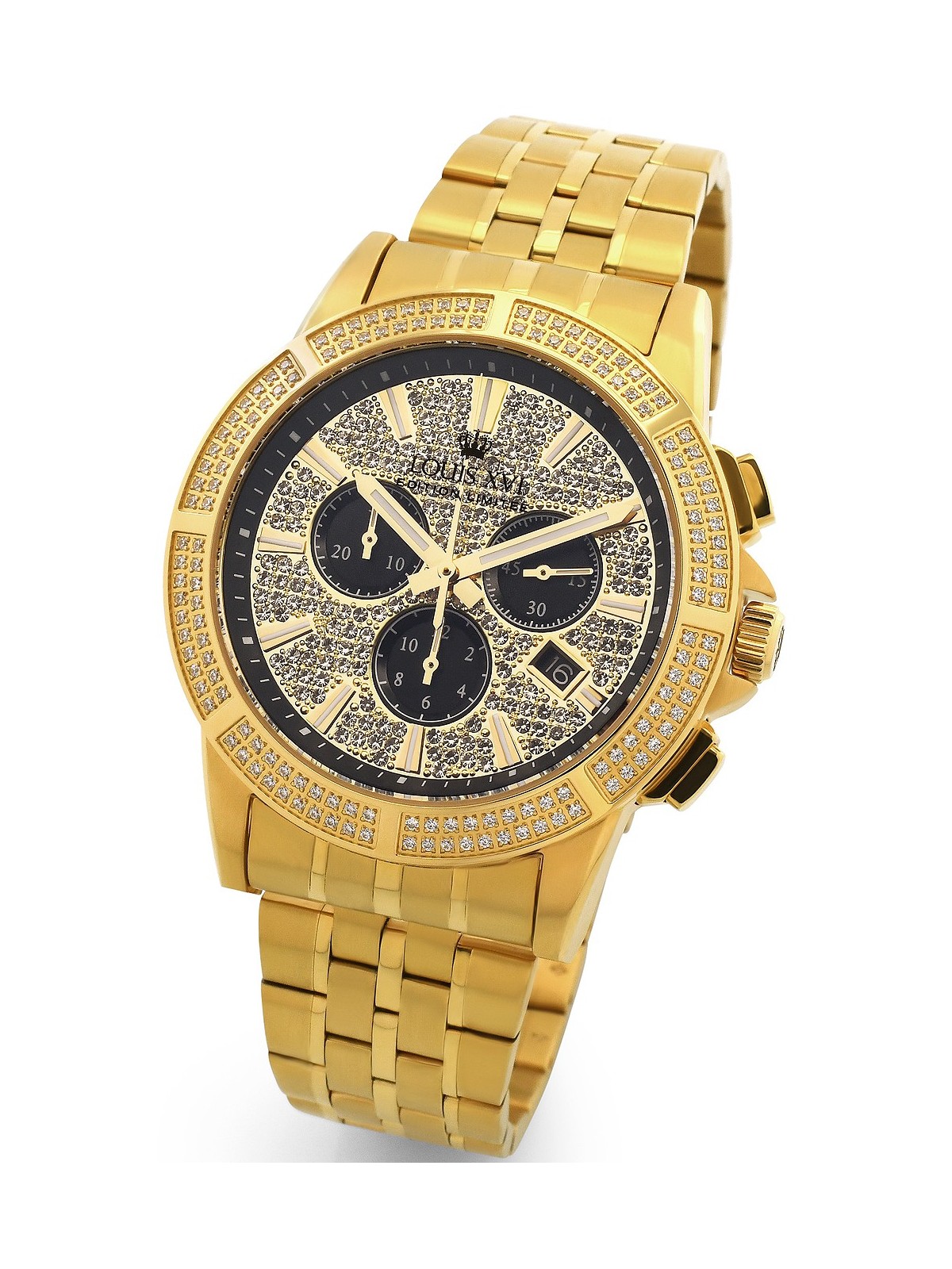 orologio uomo Louis XVI LXVI1037 Majeste Iced Out Chronograph mens watch 43mm 5ATM