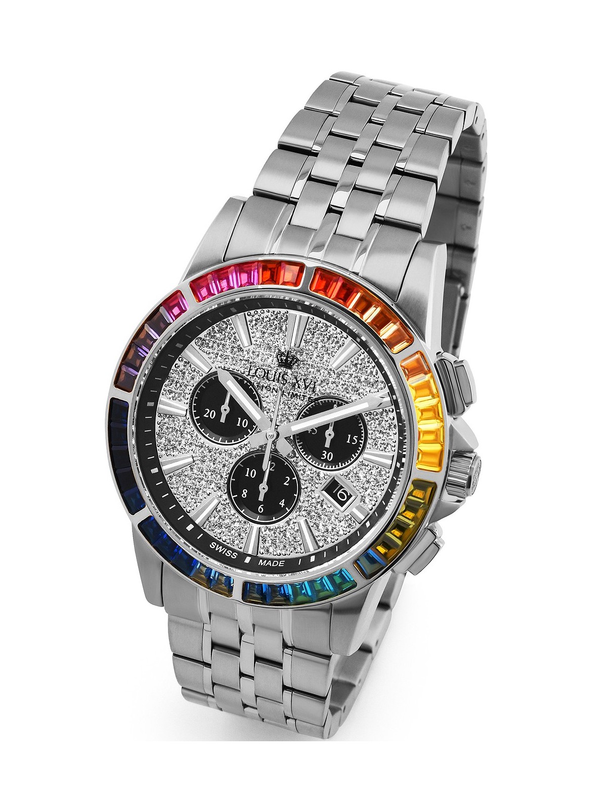 orologio uomo Louis XVI LXVI1121 Majeste Iced Out Chronograph mens watch 43mm 5ATM