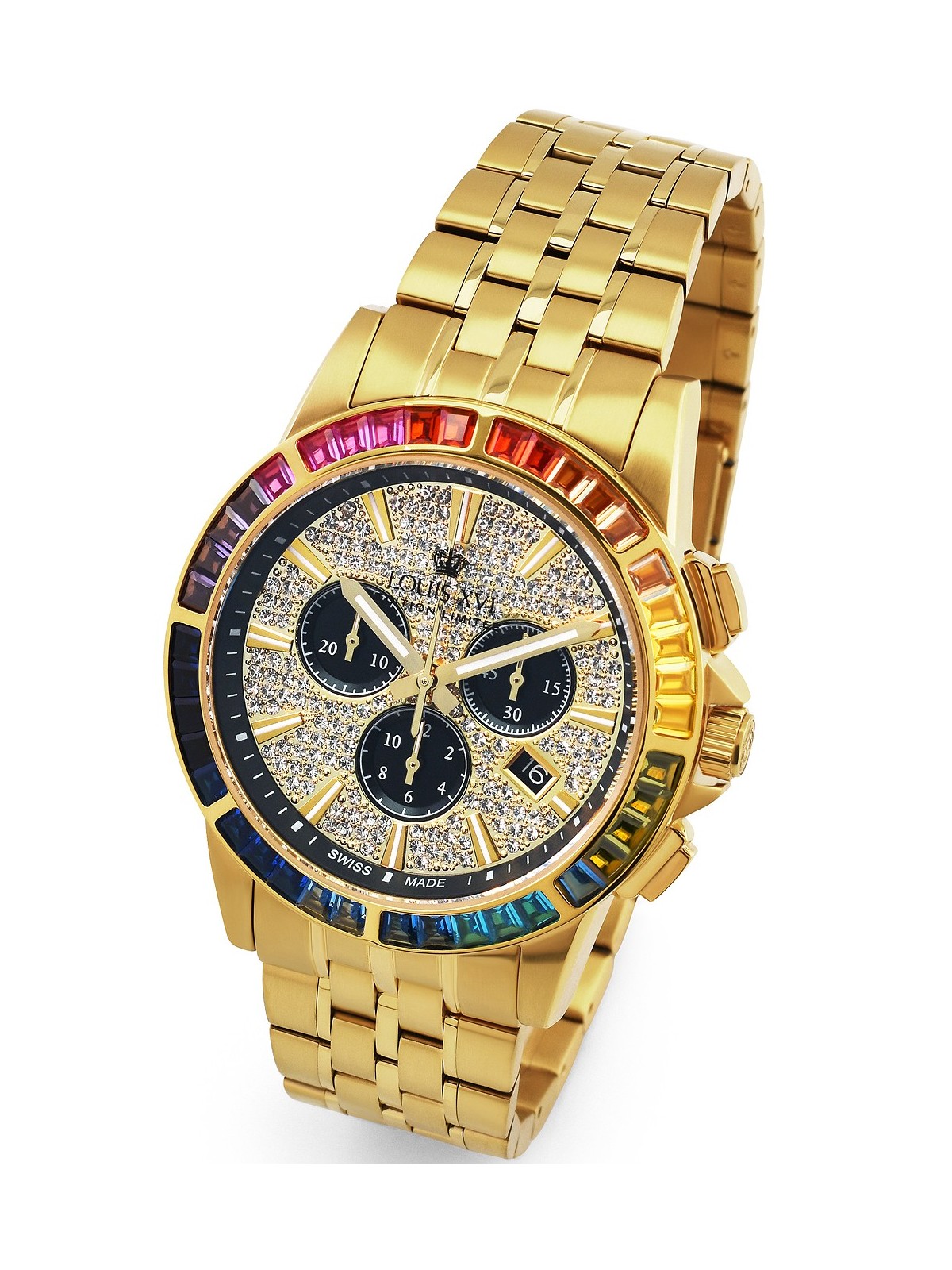 orologio uomo Louis XVI LXVI1120 Majeste Iced Out Chronograph mens watch 43mm 5ATM