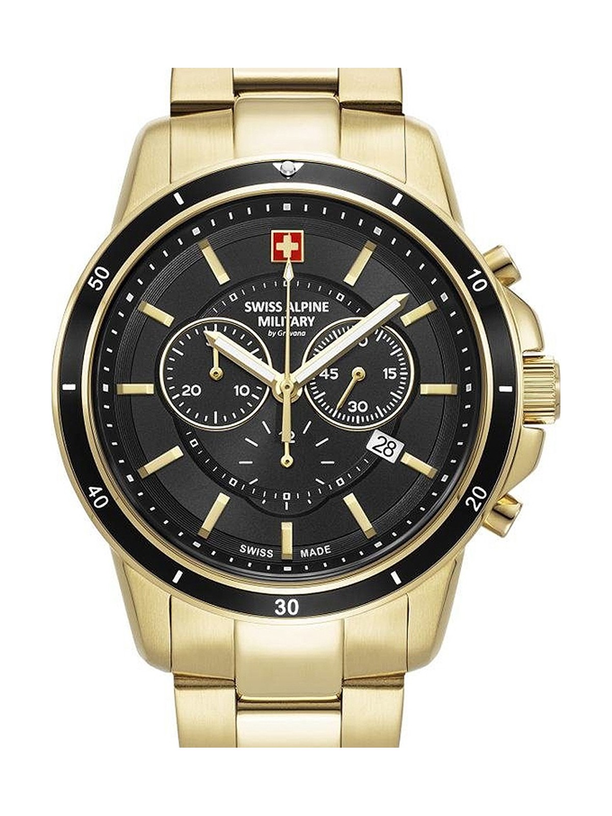 orologio uomo Swiss Alpine Military 7089.9117 Chronograph Mens Watch 44mm 10ATM