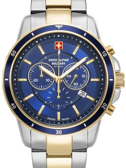 orologio uomo Swiss Alpine Military 7089.9145 Chronograph Mens Watch 44mm 10ATM