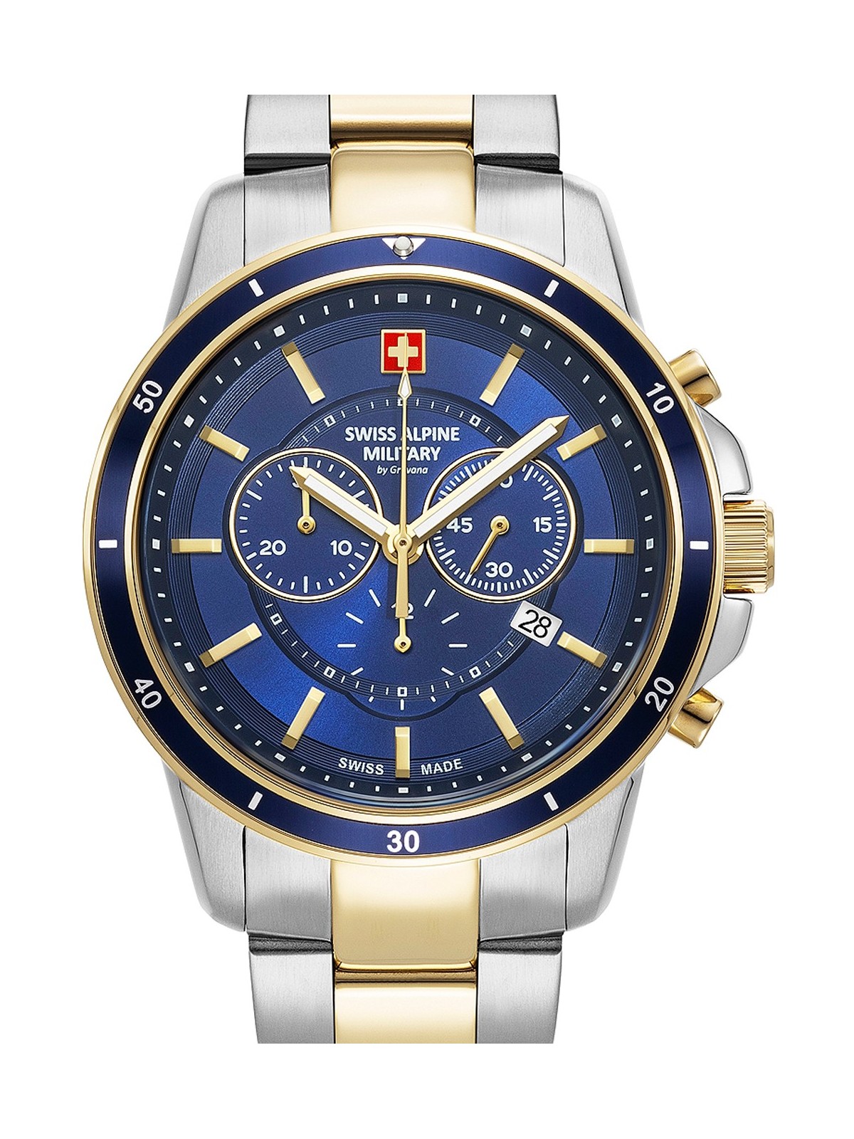 orologio uomo Swiss Alpine Military 7089.9145 Chronograph Mens Watch 44mm 10ATM