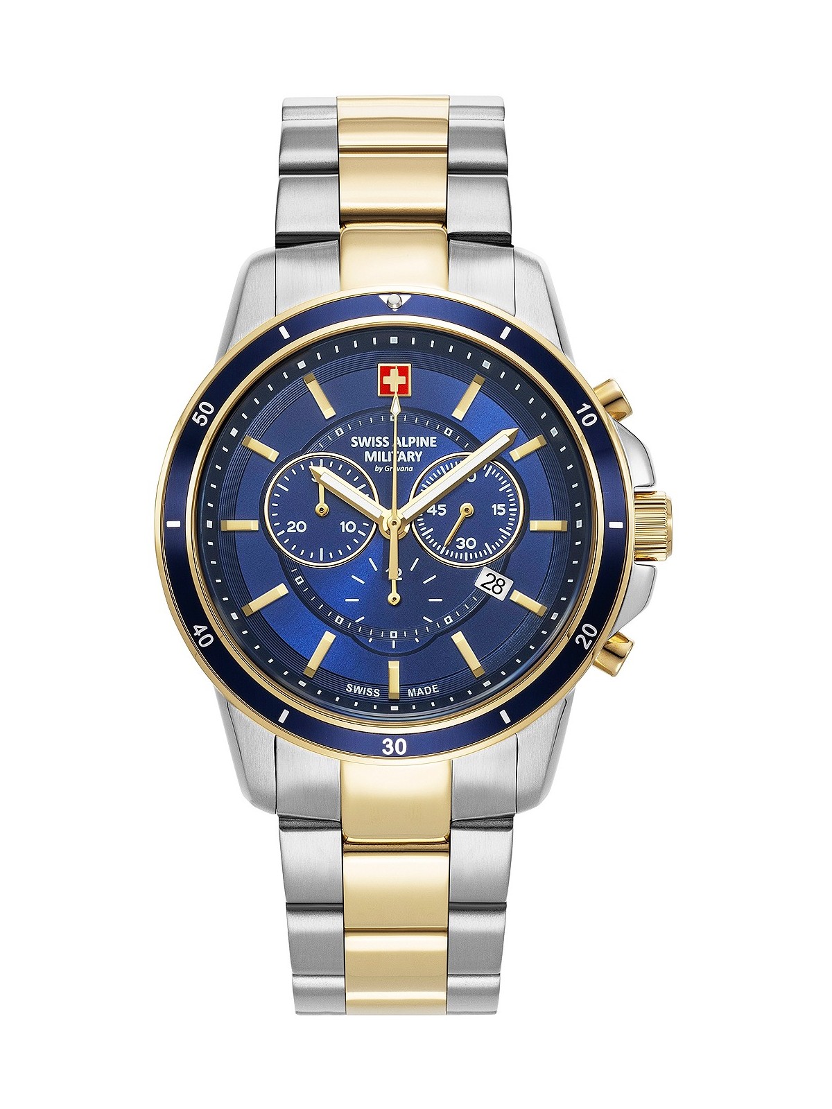 orologio uomo Swiss Alpine Military 7089.9145 Chronograph Mens Watch 44mm 10ATM