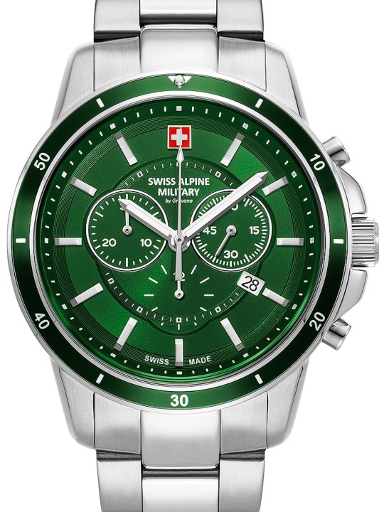 orologio uomo Swiss Alpine Military 7089.9134 Chronograph Mens Watch 44mm 10ATM