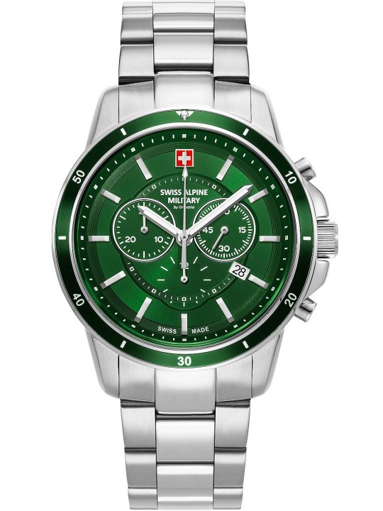orologio uomo Swiss Alpine Military 7089.9134 Chronograph Mens Watch 44mm 10ATM