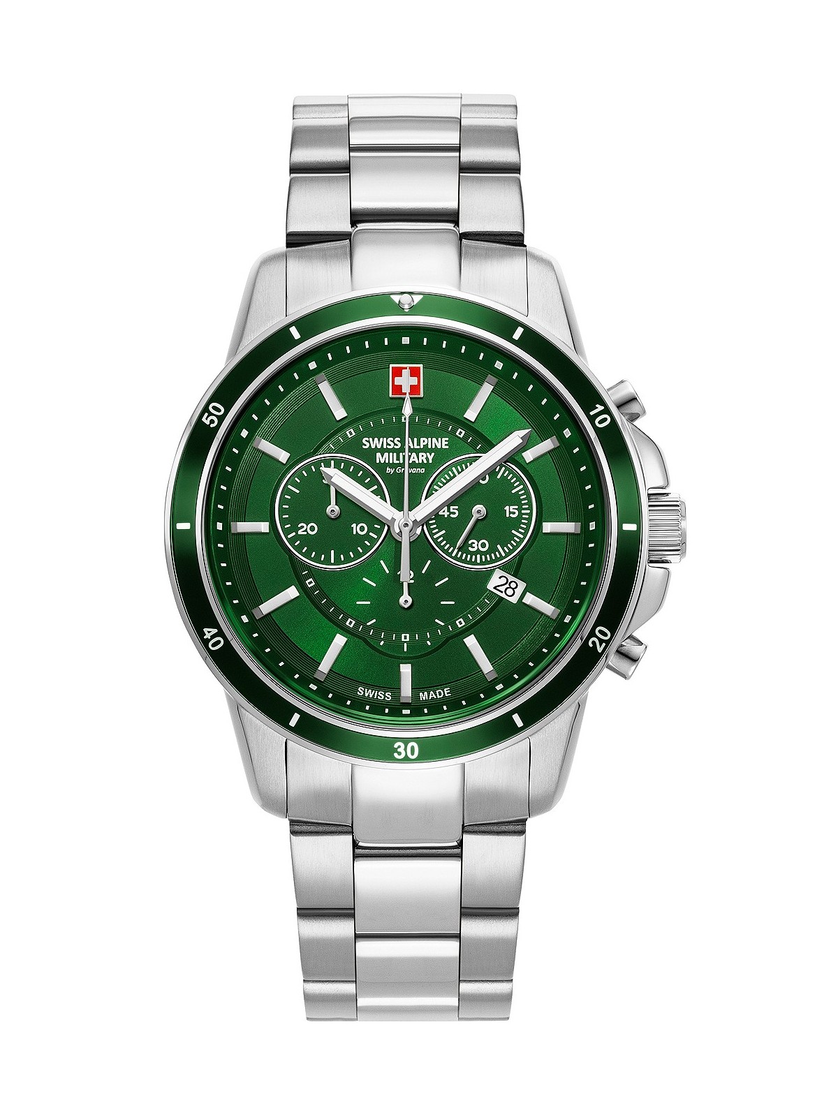 orologio uomo Swiss Alpine Military 7089.9134 Chronograph Mens Watch 44mm 10ATM