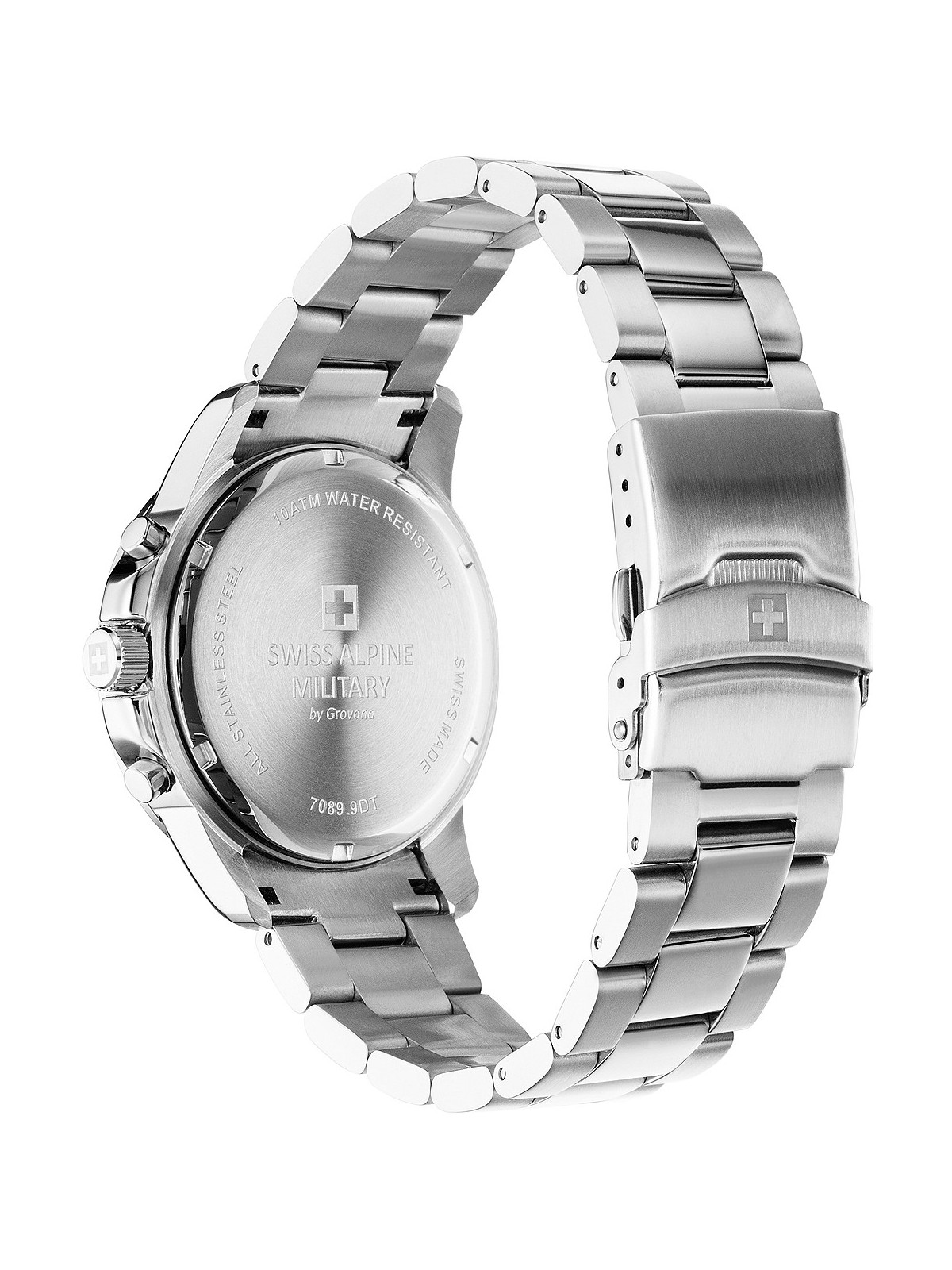 orologio uomo Swiss Alpine Military 7089.9134 Chronograph Mens Watch 44mm 10ATM
