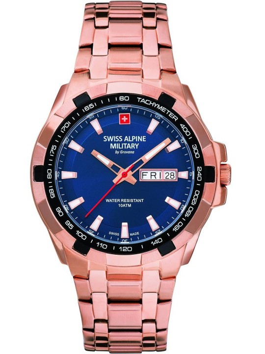 orologio uomo Swiss Alpine Military 7043.1165 Day-Date Mens Watch 42mm 10ATM