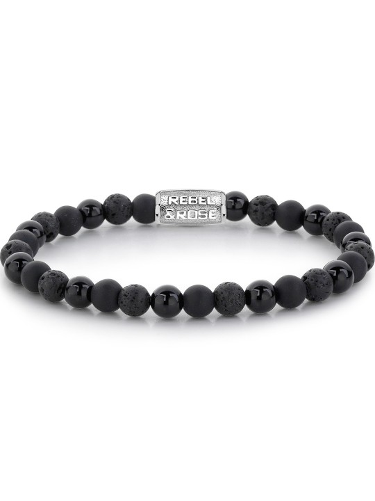 bracciale uomo Rebel & Rose Bracelet Black Rocks RR-60033-S-L mens