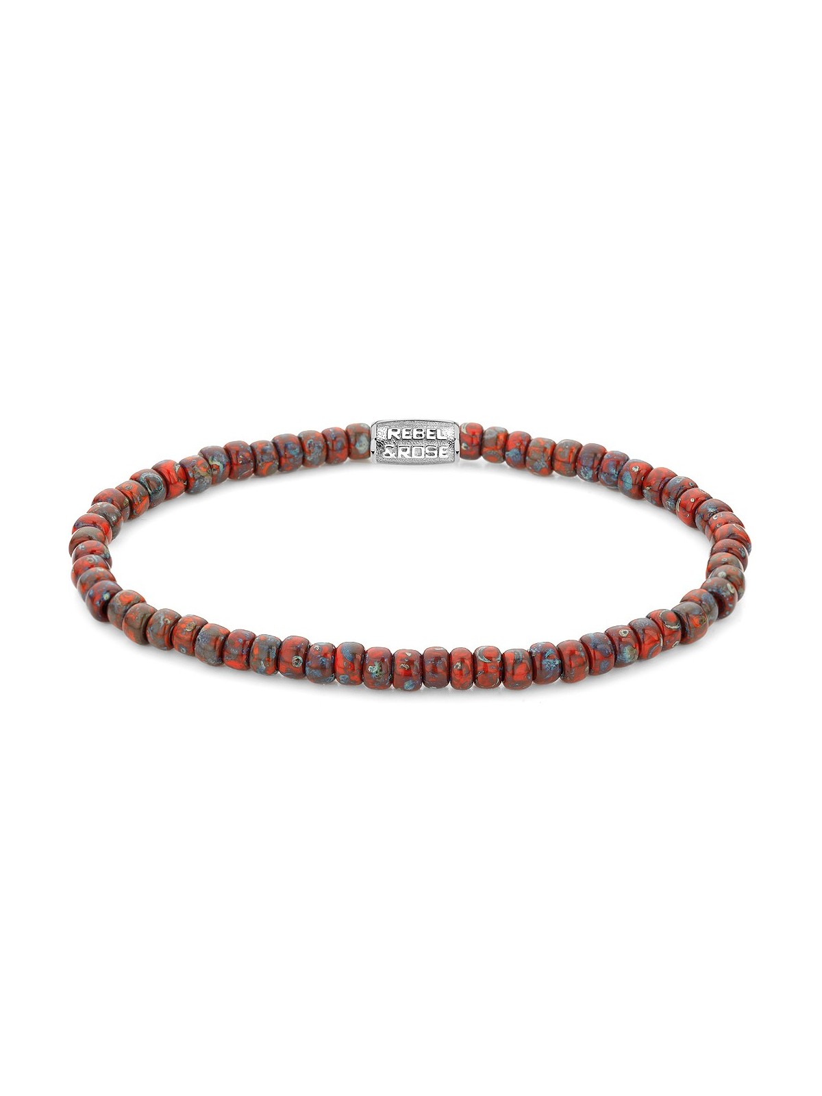 bracciale donna Rebel & Rose Bracelet Glass Rocks Red Jazz RR-40117-S-S ladies