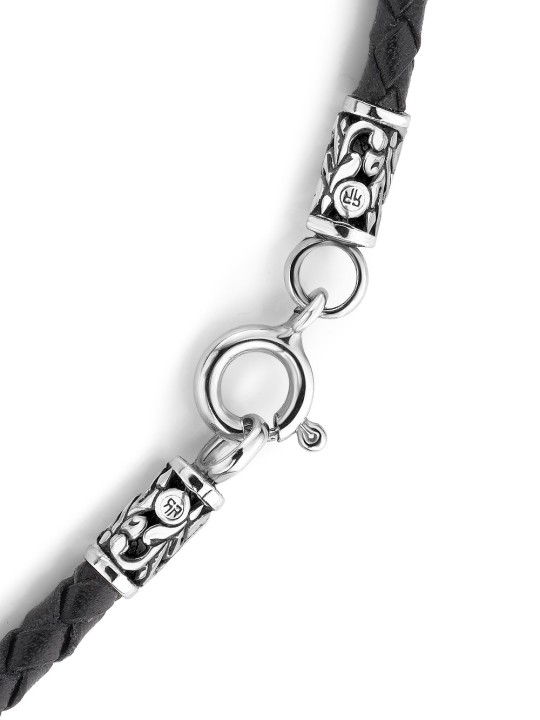 collana uomo Rebel & Rose NL028-S-70 Studded Cross Black Unisex Necklace 70cm