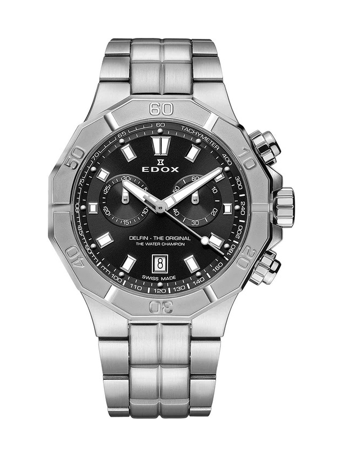 orologio uomo Edox 10113-3M-NIN Delfin Chronograph Mens Watch 43mm 20ATM