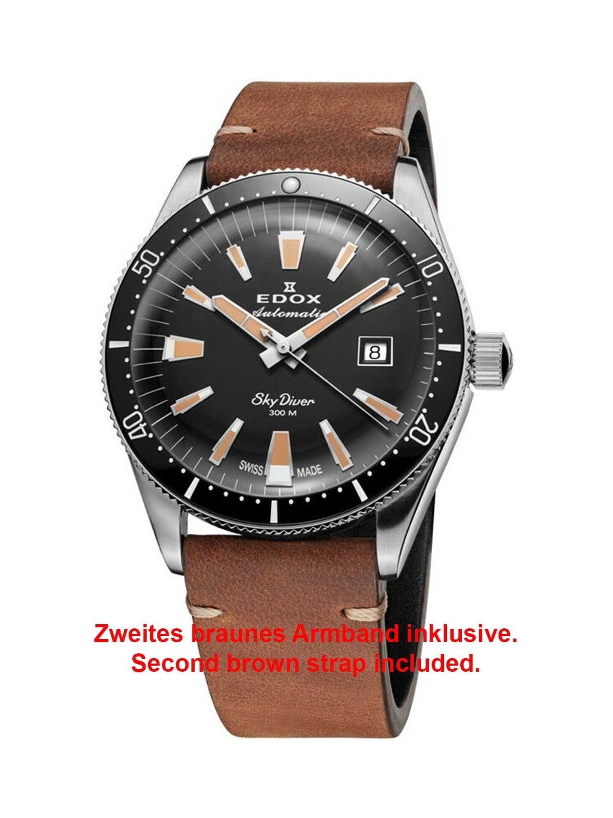 orologio uomo Edox 80126-3VIN-GDN Skydiver Automatic Mens Watch Limited Edition 42mm 30ATM