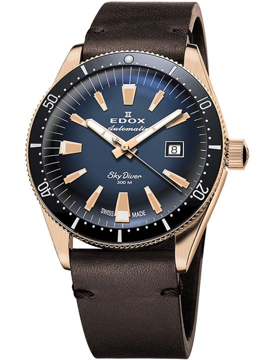 orologio uomo Edox 80126-BRN-BUIDR Skydiver Automatic Mens Watch Limited Edition 42mm